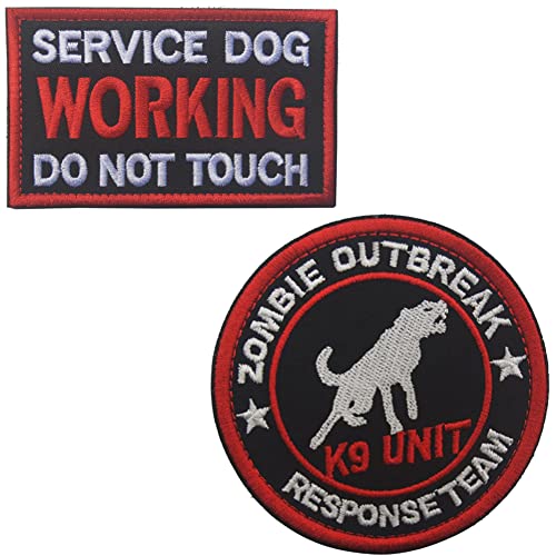 2 Stück K9 Tactical Service Dog Patch Tiere Police Swat Hund Aufnäher bestickt Loop Hook Backing Military Moral Schulterarmband Emblem Abzeichen von Beifeitu