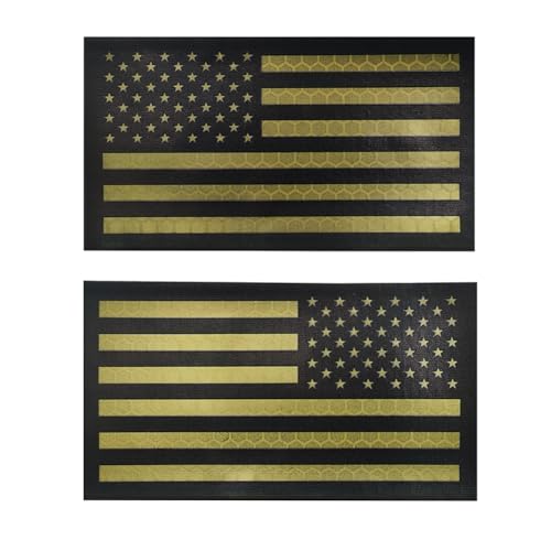 2 x reflektierende USA-Flagge, amerikanisches Infrarot, IR, taktisch, Militär, bestickt, Moral, Weste, Haken, Abzeichen, Emblem, Applikation, Armband, zum Aufnähen für Taschen, Hüte, Jacken, Uniform 2 x reflektierende USA-Flagge, amerikanisches Infrarot, IR, taktisch, Militär, bestickt, Moral, Weste, Haken, Abzeichen, Emblem, Applikation, Armband, zum Aufnähen für Taschen, Hüte, Jacken, Uniform von Beifeitu