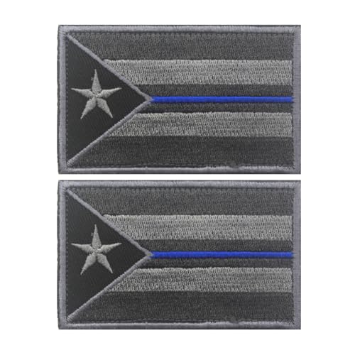 Aufnäher, Motiv: Kuba-Flagge, bestickt, Aufnäher, Emblem, Abzeichen, Schulterschlaufe, Haken, Armband für Tasche, Kleidung, Rucksack, Hüte, Jacken, 2 Stück (blaue Linie) von Beifeitu