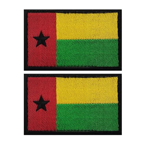Aufnäher mit Afrika-/Guinea-Bissau-Flagge, bestickt, taktische Applikation, zum Aufnähen, Emblem, Abzeichen, Schulterschlaufe, Hakenarmband für Kleidung, Taschen, Rucksack, 2 Stück (Guinea-Bissau) Aufnäher mit Afrika-/Guinea-Bissau-Flagge, bestickt, taktische Applikation, zum Aufnähen, Emblem, Abzeichen, Schulterschlaufe, Hakenarmband für Kleidung, Taschen, Rucksack, 2 Stück (Guinea-Bissau) von Beifeitu