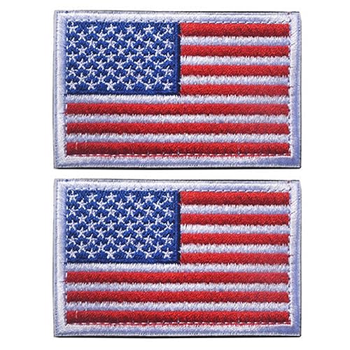Aufnäher mit Amerika-Flagge, bestickt, mit Verschluss, taktische Militär-Applikation, zum Aufnähen, Emblem, USA-Abzeichen, Geschirre, Schulterschlaufe, Haken, Armband, DIY Patch (Amerika) von Beifeitu