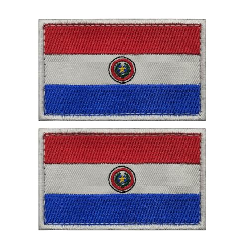 Aufnäher mit Paraguay-Flagge, bestickt, taktische Applikation, zum Aufnähen, Emblem, Abzeichen, Schulterschlaufe, Haken, Armband für Kleidung, Taschen, Rucksack, 2 Stück Aufnäher mit Paraguay-Flagge, bestickt, taktische Applikation, zum Aufnähen, Emblem, Abzeichen, Schulterschlaufe, Haken, Armband für Kleidung, Taschen, Rucksack, 2 Stück von Beifeitu