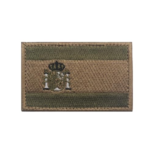 Aufnäher mit Spanien-Flagge, bestickt, Spanien, Aufnäher, Emblem, Abzeichen, Schulterschlaufe, Haken, Armband für Tasche, Kleidung, Rucksack, Hüte, Jacken (grün) von Beifeitu