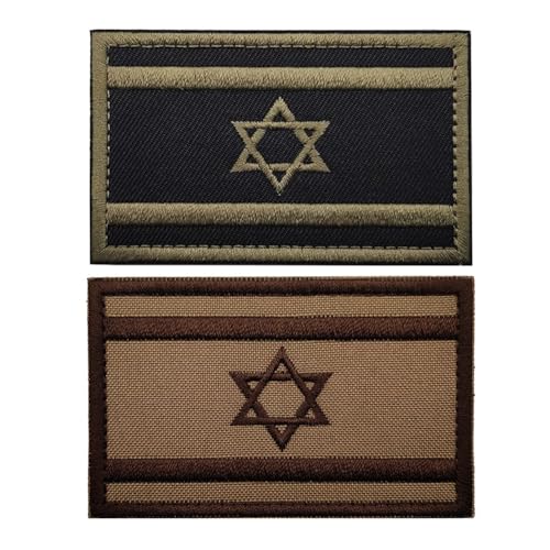 Aufnäher mit israelischer Flagge, zum Aufnähen, taktische israelische IL-Abzeichen, Militär, Moral, Armband, Emblem, Aufnäher, Haken für Kleidung, Taschen, Rucksack, Zubehör, Teamuniform, 2 Stück von Beifeitu