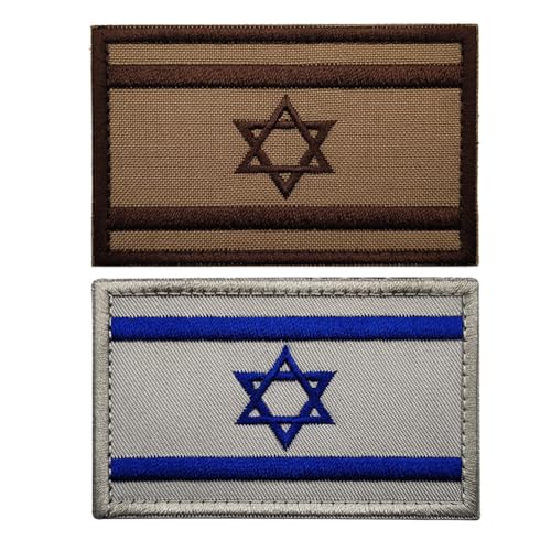 Aufnäher mit israelischer Flagge, zum Aufnähen, taktische israelische IL-Abzeichen, Militär, Moral, Armband, Emblem, Aufnäher, Haken für Kleidung, Taschen, Rucksack, Zubehör, Teamuniform, 2 Stück von Beifeitu
