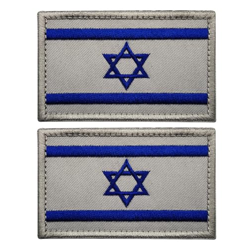 Aufnäher mit israelischer Flagge, zum Aufnähen, taktische israelische IL-Abzeichen, Militär, Moral, Armband, Emblem, Aufnäher, Haken für Kleidung, Taschen, Rucksack, Zubehör, Teamuniform (blau), 2 von Beifeitu