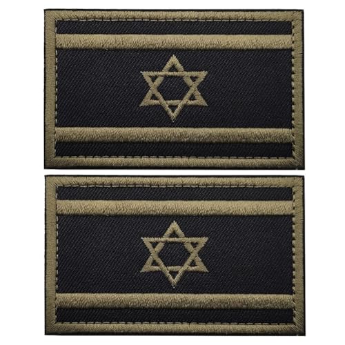 Aufnäher mit israelischer Flagge, zum Aufnähen, taktische israelische IL-Abzeichen, Militär, Moral, Armband, Emblem, Aufnäher, Haken für Kleidung, Taschen, Rucksack, Zubehör, Teamuniform (grün), 2 von Beifeitu