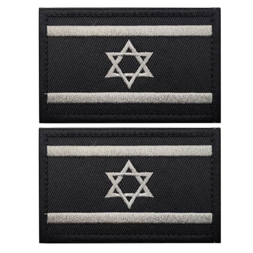 Aufnäher mit israelischer Flagge, zum Aufnähen, taktische israelische IL-Abzeichen, Militär, Moral, Armband, Emblem, Aufnäher, Haken für Kleidung, Taschen, Rucksack, Zubehör, Teamuniform (weiß), 2 von Beifeitu