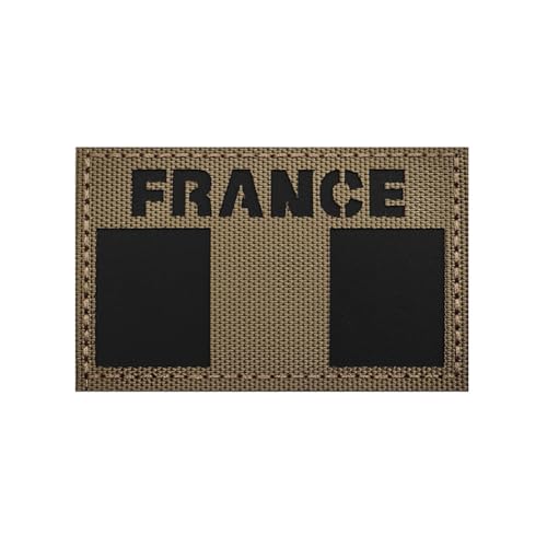 Aufnäher mit reflektierender Flagge in Frankreich, Infrarot, IR, taktisch, bestickt, Khaki, Abzeichen, Emblem, Applikation, Armband, zum Aufnähen für Taschen, Hüte, Jacken, Uniform, Schulter Aufnäher mit reflektierender Flagge in Frankreich, Infrarot, IR, taktisch, bestickt, Khaki, Abzeichen, Emblem, Applikation, Armband, zum Aufnähen für Taschen, Hüte, Jacken, Uniform, Schulter von Beifeitu
