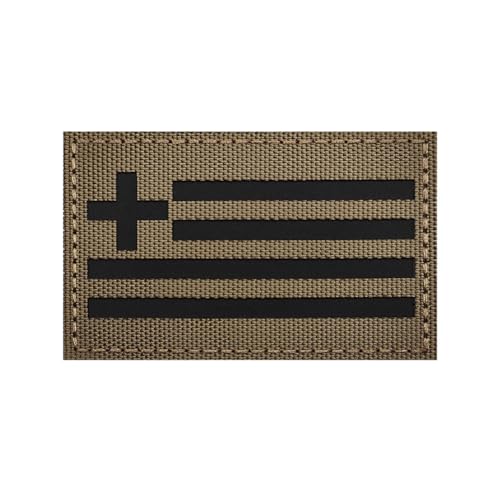 Aufnäher mit reflektierender Flagge von Griechenland, Infrarot, IR, taktisch, bestickt, Khaki, Abzeichen, Emblem, Applikation, Armband, zum Aufnähen für Taschen, Hüte, Jacken, Uniform, Schulter Aufnäher mit reflektierender Flagge von Griechenland, Infrarot, IR, taktisch, bestickt, Khaki, Abzeichen, Emblem, Applikation, Armband, zum Aufnähen für Taschen, Hüte, Jacken, Uniform, Schulter von Beifeitu