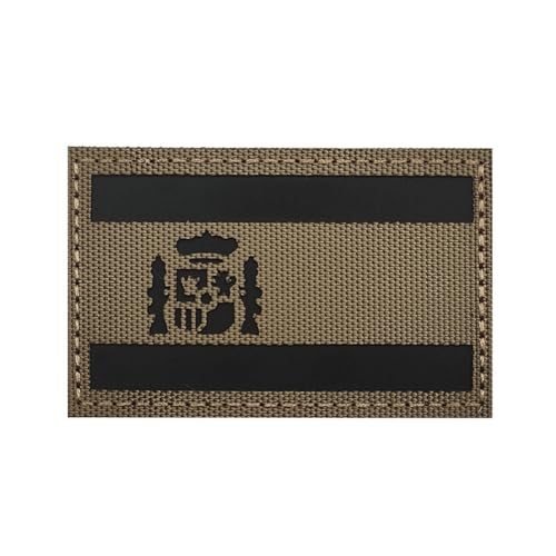 Aufnäher mit reflektierender Flagge von Spanien, Infrarot, IR, taktisch, bestickt, Khaki, Abzeichen, Emblem, Applikation, Armband, zum Aufnähen für Taschen, Hüte, Jacken, Uniform, Schulter Aufnäher mit reflektierender Flagge von Spanien, Infrarot, IR, taktisch, bestickt, Khaki, Abzeichen, Emblem, Applikation, Armband, zum Aufnähen für Taschen, Hüte, Jacken, Uniform, Schulter von Beifeitu