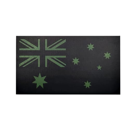 Australien Reflektierende Flagge, Australien, Infrarot, IR, taktisch, bestickt, Abzeichen, Emblem, Applikation, Armband, zum Aufnähen für Westen, Taschen, Hüte, Jacken, Uniform, Schulter (Schwarz von Beifeitu