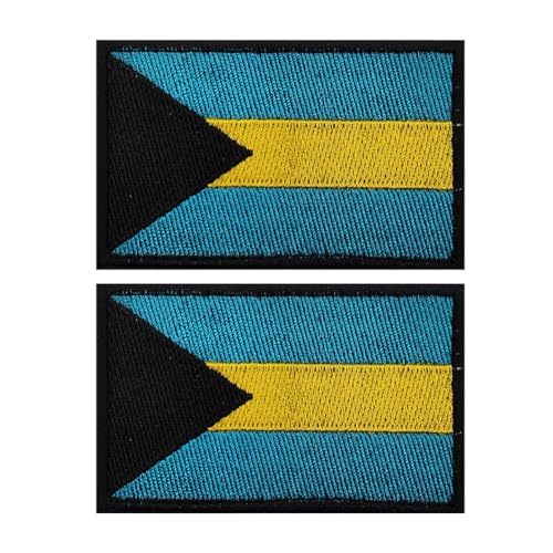 Bahama-Flagge, bestickte Aufnäher für Kleidung, Taschen, Rucksack, 2 Stück Bahama-Flagge, bestickte Aufnäher für Kleidung, Taschen, Rucksack, 2 Stück von Beifeitu