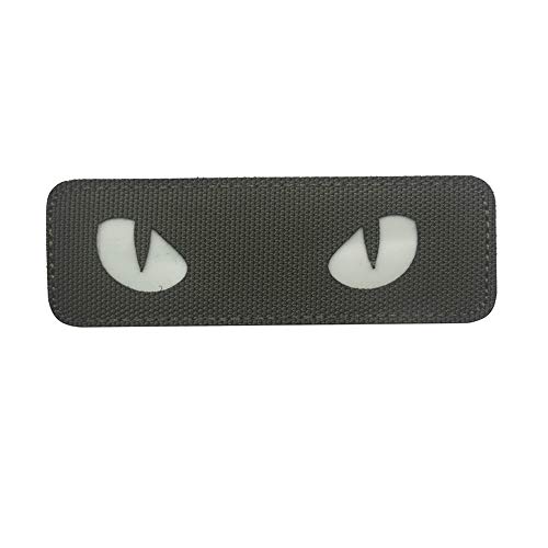 Cat Eyes Reflective Patch Tactical Military Moral Glow in Dark Embroidered Patches Combat Badges Applikationen Fasteners Shoulder Backing for Hats Caps Taschen Jackets Backpack (Grün) von Beifeitu