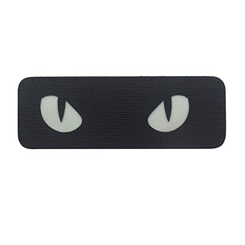 Cat Eyes Reflective Patch Tactical Military Moral Glow in Dark Embroidered Patches Combat Badges Applikationen Fasteners Shoulder Backing for Hats Caps Taschen Jackets Backpack (Schwarz) von Beifeitu