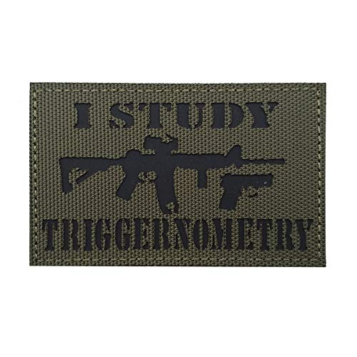 I Study Triggernometry Reflektierender Patch IR Infrarot Patches Emblem zum Aufnähen auf Abzeichen Haken und Schlaufe Schulterarmband für Tasche Kleidung Rucksack Hüte Jacken (Grün) von Beifeitu