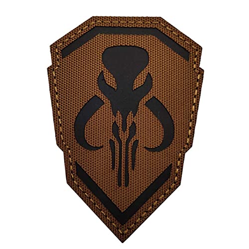 IR Infrarot Bounty Hunter Reflektierender Patch Mandalorian Tactical Military Moral Emblem Patches mit Klettverschluss Morale Schulter (Braun) von Beifeitu