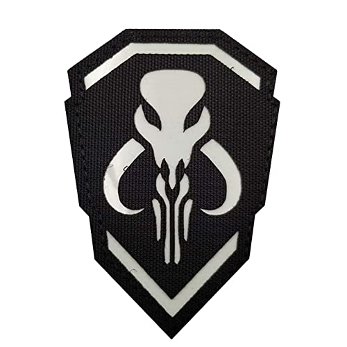 IR Infrarot Bounty Hunter Reflektierender Patch Mandalorian Tactical Military Moral Emblem Patches mit Klettverschluss Shoulder von Beifeitu