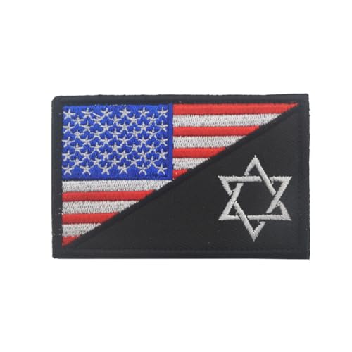 Israel Amerika Flagge Patch Aufnähen Stickerei Taktische Israelische IL USA Abzeichen Militär Moral Armband Emblem Applique Schlaufe Haken Patches für Kleidung Taschen Rucksack Schulter von Beifeitu