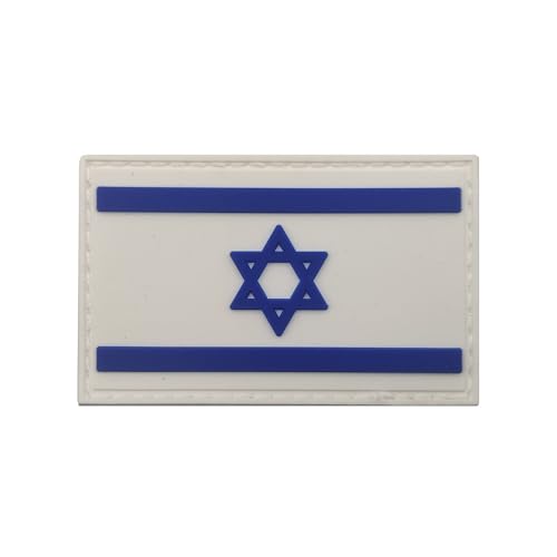 Israelische Flagge, PVC-Patch, zum Aufnähen, taktische israelische IL-Abzeichen, Militär, Moral, Armband, Emblem, Applikation, Schlaufe, Haken, Patches für Kleidung, Taschen, Rucksack, Schulter (blau) von Beifeitu
