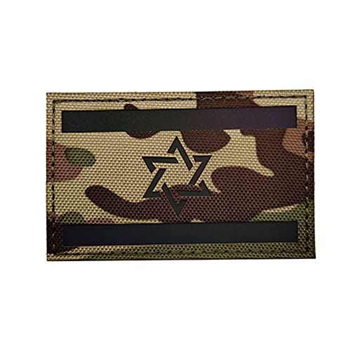 Israelische Flagge, reflektierender Aufnäher, taktischer israelischer IL, Militär, IR-Moral, Armband-Patches, Schlaufenhaken, Aufnäher, Applikation, Schulterverschluss, Rückseite für Kleidung, von Beifeitu