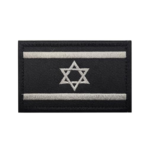 Israelische Flaggen-Aufnäher zum Aufnähen, taktische israelische IL-Abzeichen, Militär, Moral, Armband, Emblem, Applikation, Schlaufe, Haken, Patches für Kleidung, Taschen, Rucksack, Schulter (weiß) von Beifeitu