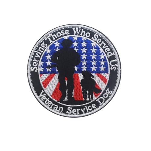 K9 Aufnäher mit Aufschrift "Service Dog Serving Those Who Served Us", Veteranendienst, bestickt, zum Aufnähen, für mittelgroße und große Hundewesten, Geschirre K9 Aufnäher mit Aufschrift "Service Dog Serving Those Who Served Us", Veteranendienst, bestickt, zum Aufnähen, für mittelgroße und große Hundewesten, Geschirre von Beifeitu
