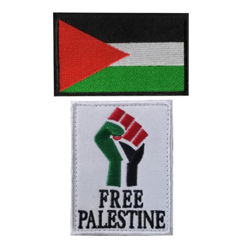 Kostenlose Palästina-Flagge Nähen auf Stickerei Taktische Patch Militär Moral Armband Abzeichen Emblem Applique Haken Patches für Kleidung Taschen Rucksack Zubehör Team Uniform von Beifeitu