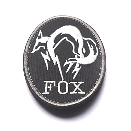 Metal Gear Solid MGS Fox Hound Special Forces Stickerei Applikationen Patches Moral Tactical Sew on Patch Military Emblem Badge for Clothing Accessory Backpack Armband (Grau) von Beifeitu