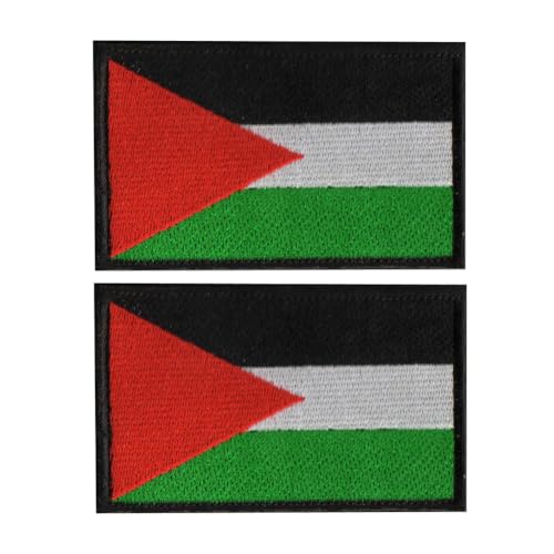 Beifeitu Palästina-Flagge zum Aufnähen, taktischer Aufnäher, Militär, Moral, Armband, Abzeichen, Emblem, Aufnäher, Haken für Kleidung, Taschen, Rucksack, Zubehör, Teamuniform, Schwarzer Rand von Beifeitu