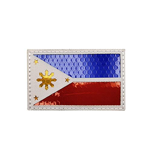 Reflektierender IR-Patch, Motiv: Philippinen-Flagge, taktische Militärmoral, Armband-Aufnäher, Schlaufe, Haken, Aufnäher, Schulterverschluss, Rückseite für Kleidung, Rucksack, Jacken, Mantel, Weste Reflektierender IR-Patch, Motiv: Philippinen-Flagge, taktische Militärmoral, Armband-Aufnäher, Schlaufe, Haken, Aufnäher, Schulterverschluss, Rückseite für Kleidung, Rucksack, Jacken, Mantel, Weste von Beifeitu