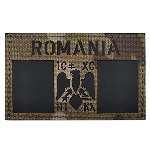 Rumänien-Flagge, reflektierender Patch, IR-Infrarot-Nationalflaggen, zum Aufnähen, Emblem, Moral, taktisches Militärarmband, Abzeichen, Schlaufenhaken, dekorative DIY-Patches Applikationen (CP) von Beifeitu