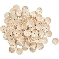 VBS Holzknöpfe "Nähstrich", 100 Stück - Ø 20 mm von Beige