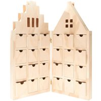 Adventskalender "Haus", aufklappbar von Beige