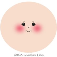 Gesicht auf Trikotstoff "Stefy" - Ø 13 cm von Beige