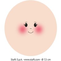 Gesicht auf Trikotstoff "Stefy" - Ø 7,5 cm von Beige