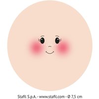 Gesicht auf Trikotstoff "Stefy" - Ø 7,5 cm von stafil