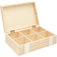 Holz-Kiste / Aufbewahrungsbox mit 6-facher Einteilung von Rico Design