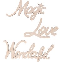 Holz-Schriftzüge "Magic-Love-Wonderful", 3er Set Holz-Schriftzüge "Magic-Love-Wonderful", 3er Set von Rayher