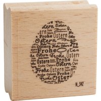 Holzstempel "Frohe Ostern" Holzstempel "Frohe Ostern" von blau in gelb