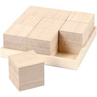 Holzwürfel, 9 Stück von Beige