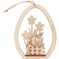 VBS Holz-Steckmotiv Ei-Anhänger "Hase mit Ei" von VBS