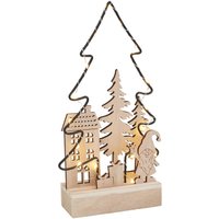 VBS Holz-Steckmotiv "Metalltanne - Lichterglanz", inkl. LED von VBS