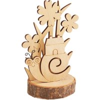 VBS Holz-Steckmotiv auf Rindenscheibe "Schnecke Herbie" von VBS