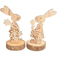 VBS Holz-Steckmotive auf Rindenscheibe "Hase Bugs und Bea" von VBS