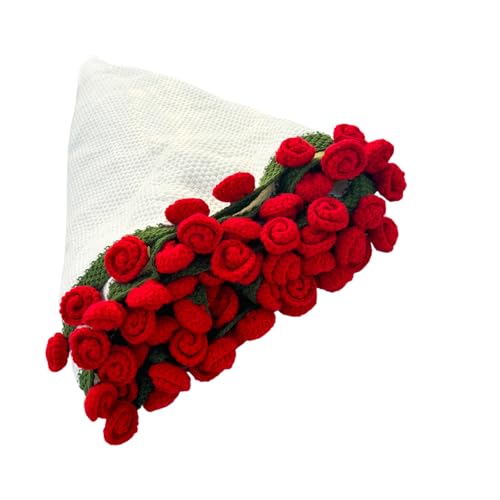 Häkelblumen Rosenstrauß Decke - Geburtstagsgeschenke für Frauen Mama Schwester Frau Handgemachte gestrickte Überwurfdecken, weich und leicht, romantische Decke, Geschenke für Paare, Jahrestag Häkelblumen Rosenstrauß Decke - Geburtstagsgeschenke für Frauen Mama Schwester Frau Handgemachte gestrickte Überwurfdecken, weich und leicht, romantische Decke, Geschenke für Paare, Jahrestag von Beikity