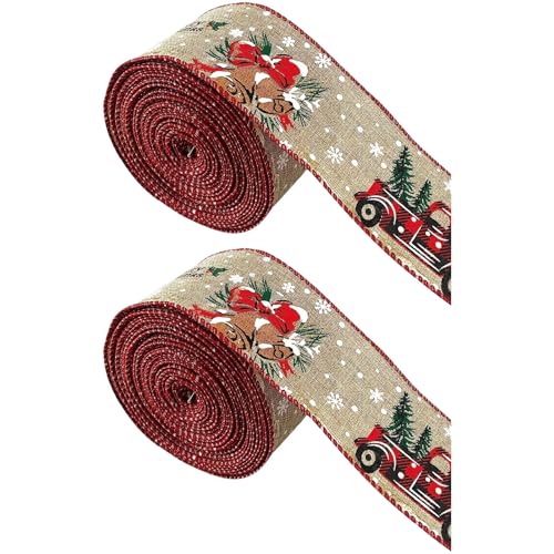 2 Stück Weihnachts-Rentier-Glockenband für Baumschmuck, Festival, Bastelbedarf, Weihnachtsgeschenkband, Geschenkband von Beimus