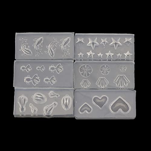6x Ohrringharzformen Kaninchenstern Fischform Schmuck Epoxid Silikonformen Für Schmuck Anhänger Handwerk Kaninchenstar Goldfisch Goldfisch von Beimus