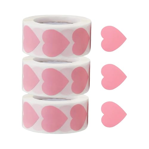 Beimus 1500 Stück Valentinstags-Herz-Aufkleber, 25 mm, selbstklebende Verpackungsetiketten für Hochzeitstag, Valentinstag Beimus 1500 Stück Valentinstags-Herz-Aufkleber, 25 mm, selbstklebende Verpackungsetiketten für Hochzeitstag, Valentinstag von Beimus