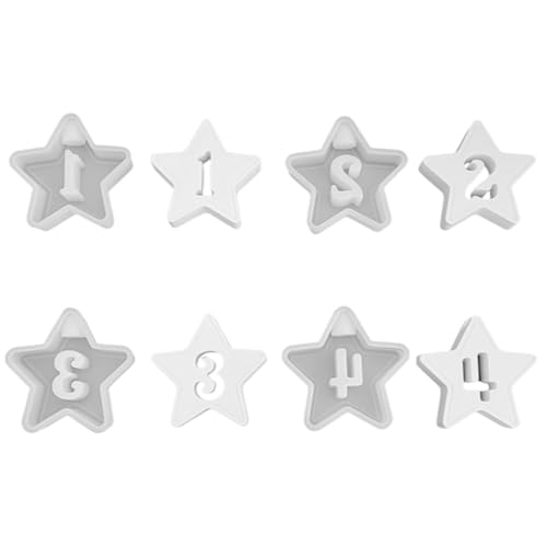 Beimus 4 x nummerierte Stern-Kerzenhalter-Formen für Kerzenhalter, Gips-Dekoration, Weihnachtsdekoration, Epoxidharz von Beimus